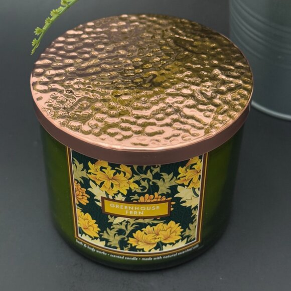 BBW Greenhouse Fern Bath & Body Works 3 Wick Candle - Picture 4 of 10